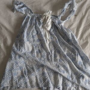 Urban Outfitters Light Blue and White Tank Top